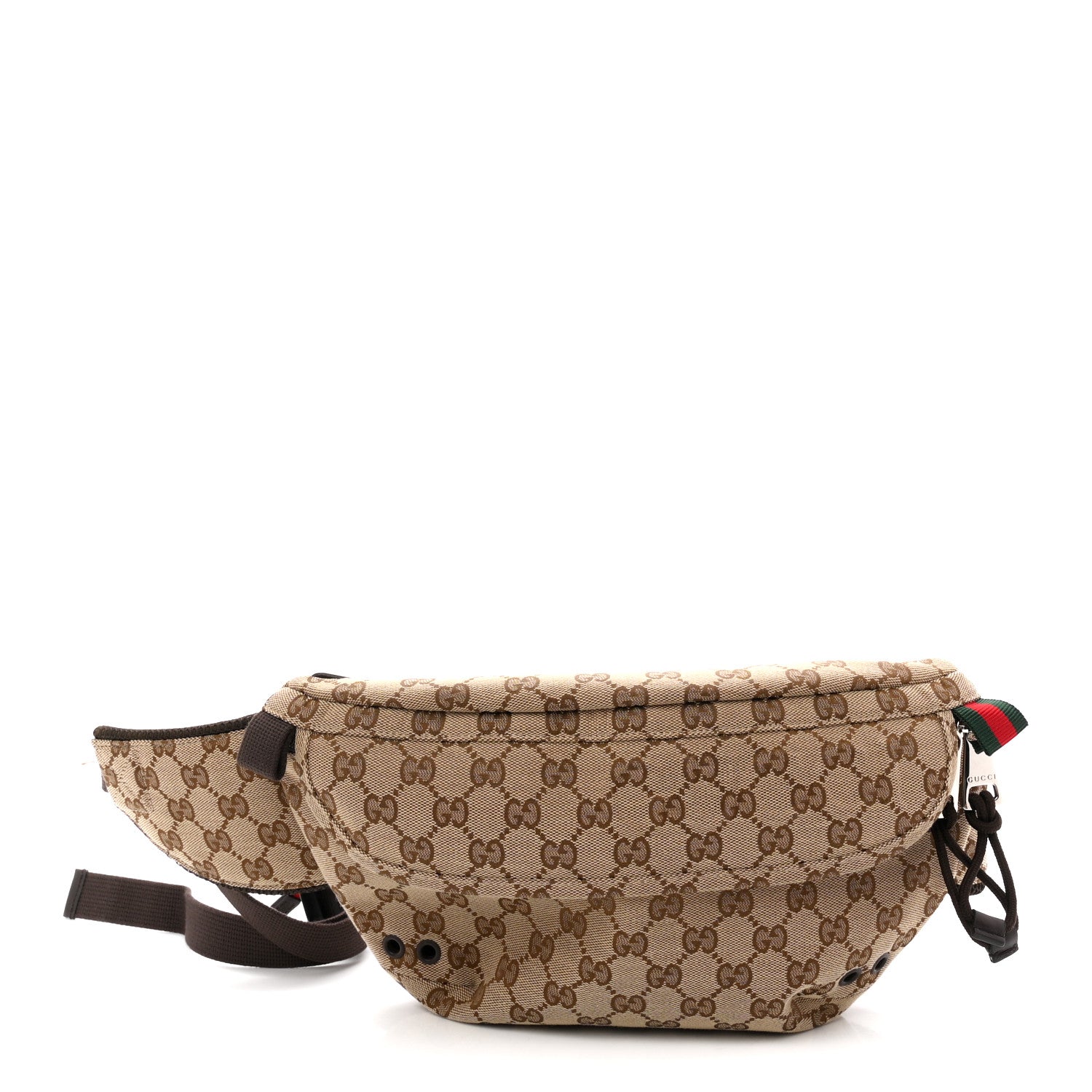 Gucci Monogram Large Belt Bag Beige Dark Brown 1 of 8
