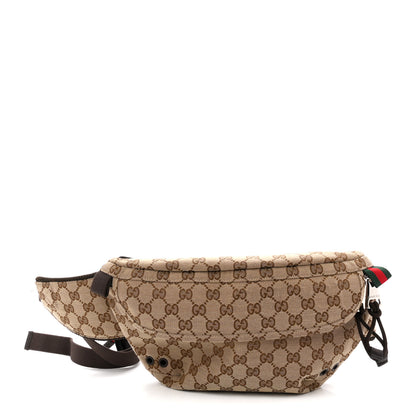 Gucci Monogram Large Belt Bag Beige Dark Brown 1 of 8
