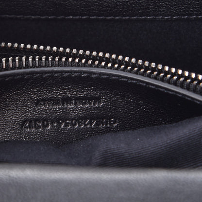 Saint Laurent Sheepskin Matelasse Chevron Monogram Medium College Bag Black 7 of 7