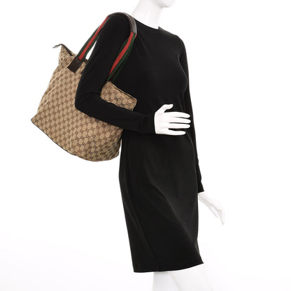 Gucci GG Monogram Large Web Handle Bucket Tote Dark Brown 2 of 6