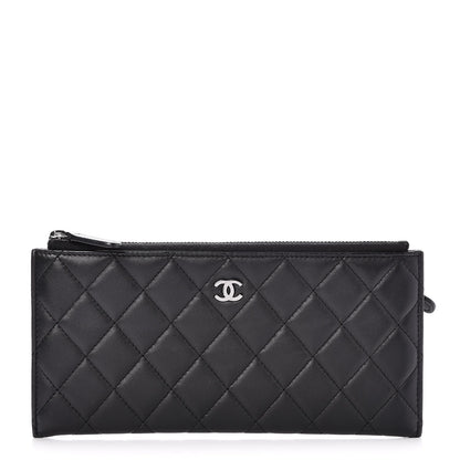 Chanel Lambskin Quilted Zip Pouch Black 1 of 8