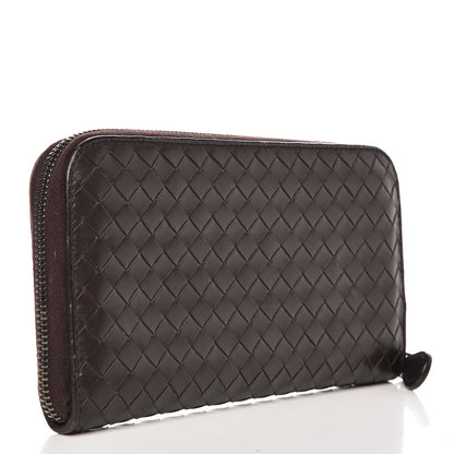 Bottega Veneta Nappa Intrecciato Zip Around Wallet Ebano 3 of 7