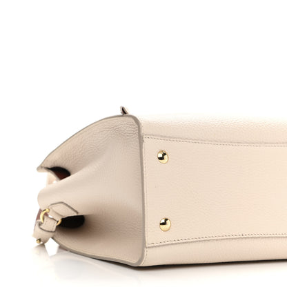 Salvatore Ferragamo Hammered Calfskin Double Handle Small Amy Tote Bone Copper 8 of 11
