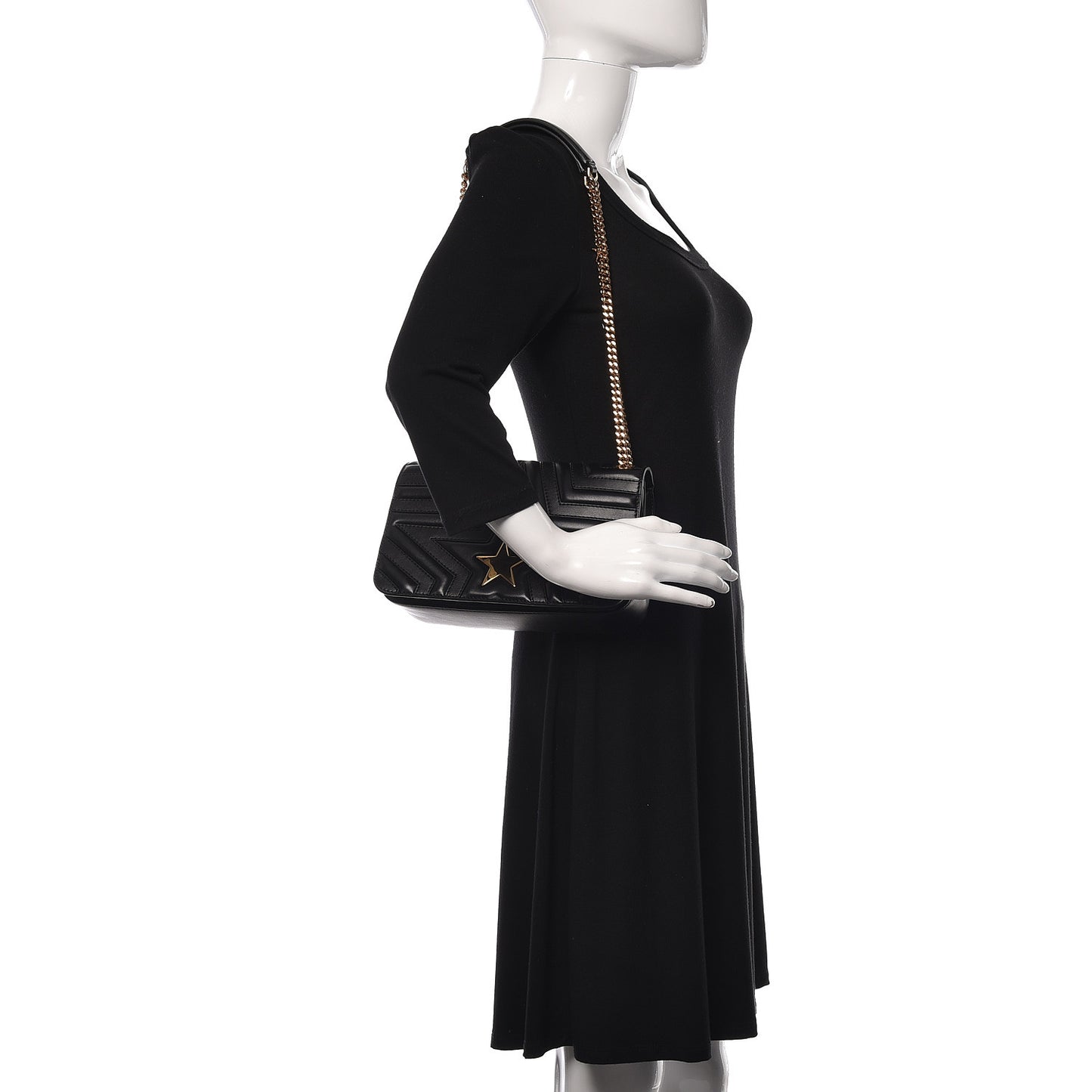 Alter Nappa Star Medium Flap Shoulder Bag Black