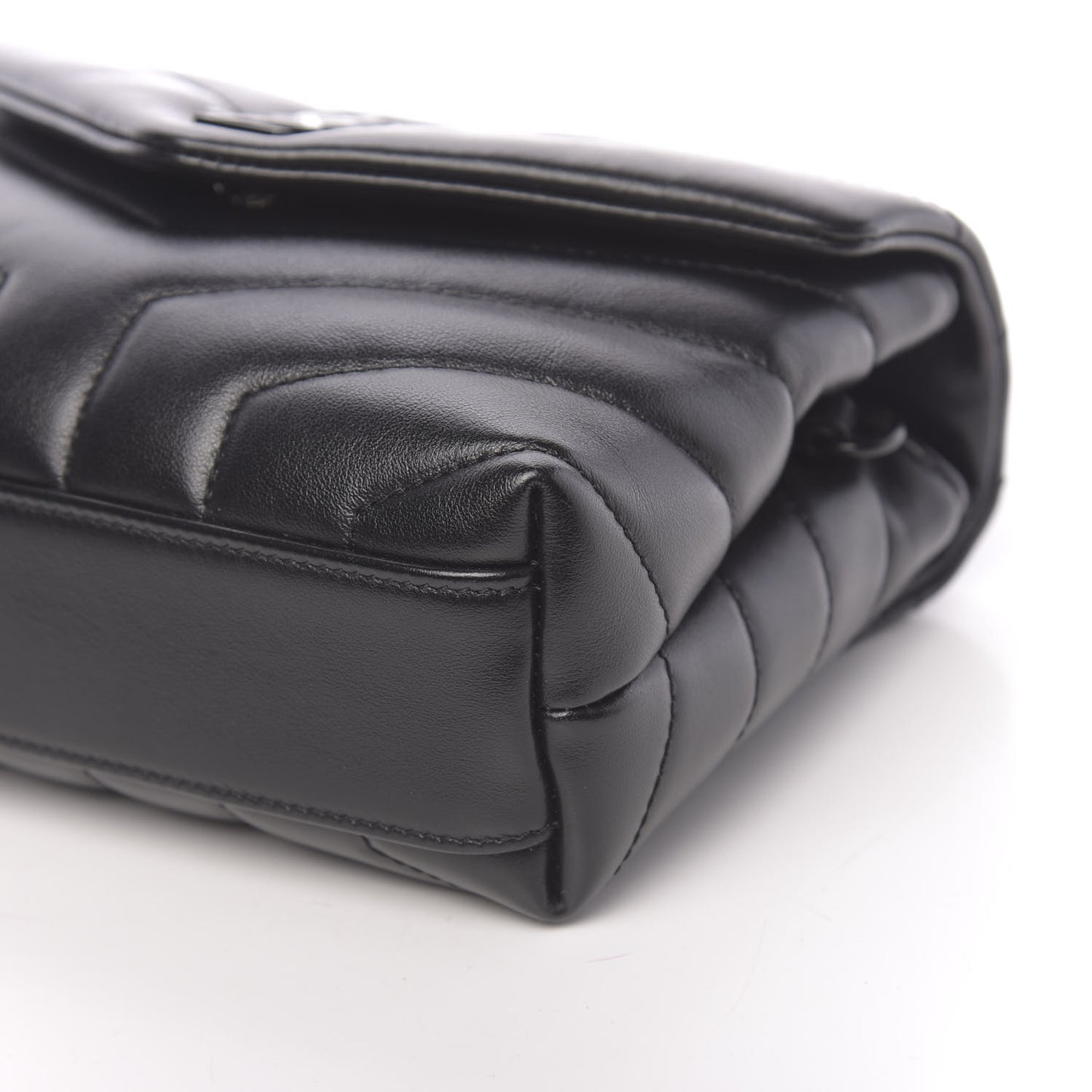 Calfskin Y Quilted Monogram Toy Loulou Crossbody Bag Black