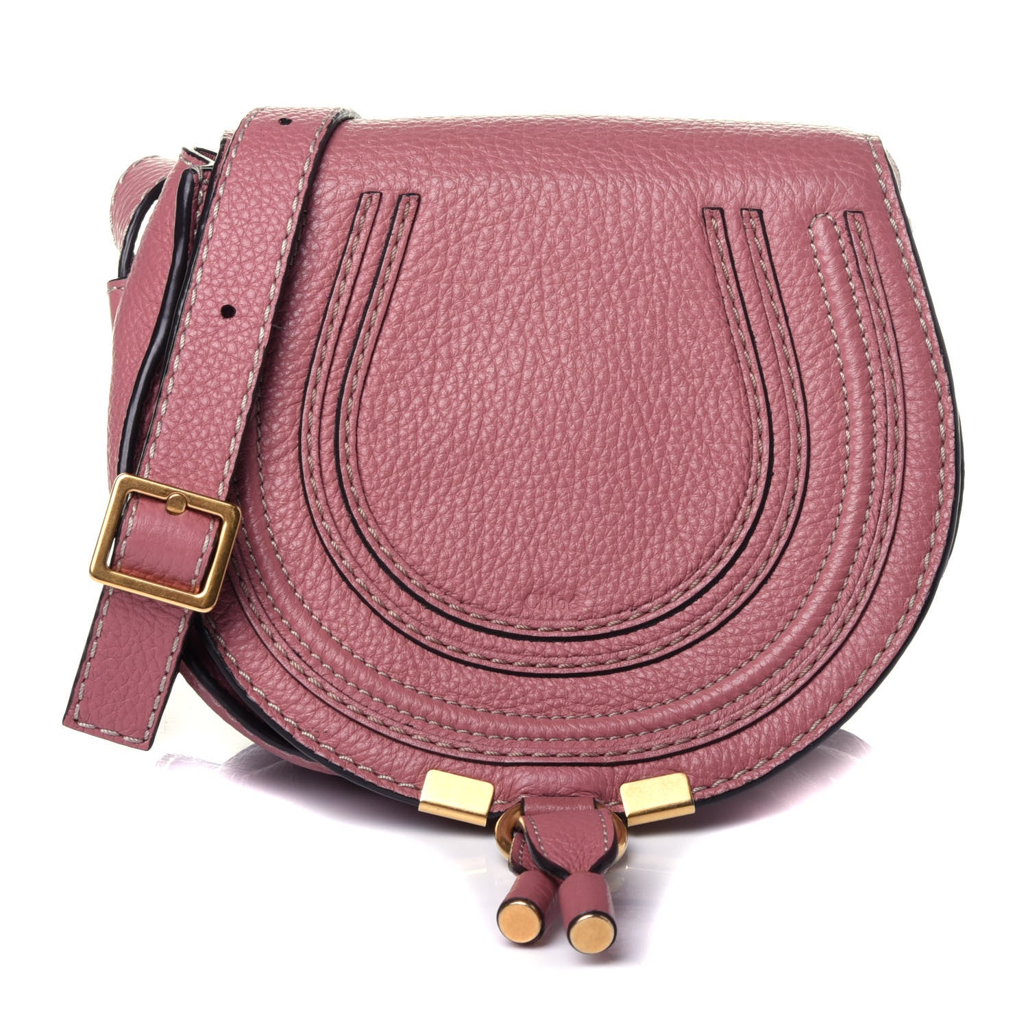 Chloe Calfskin Mini Marcie Round Crossbody Bag Rusty Pink 1 of 11