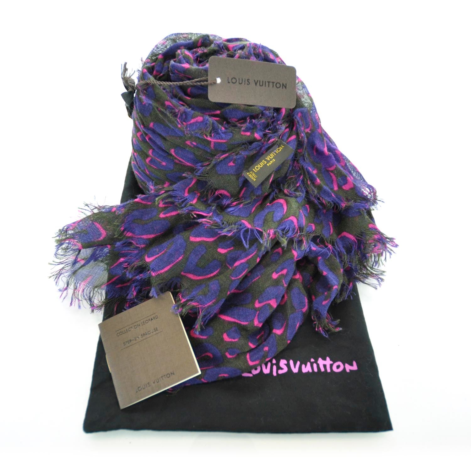 Louis Vuitton Cashmere Silk Leopard Stole 2 of 5