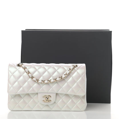 Chanel Iridescent Lambskin Quilted Medium Double Flap Ivory 11 of 11