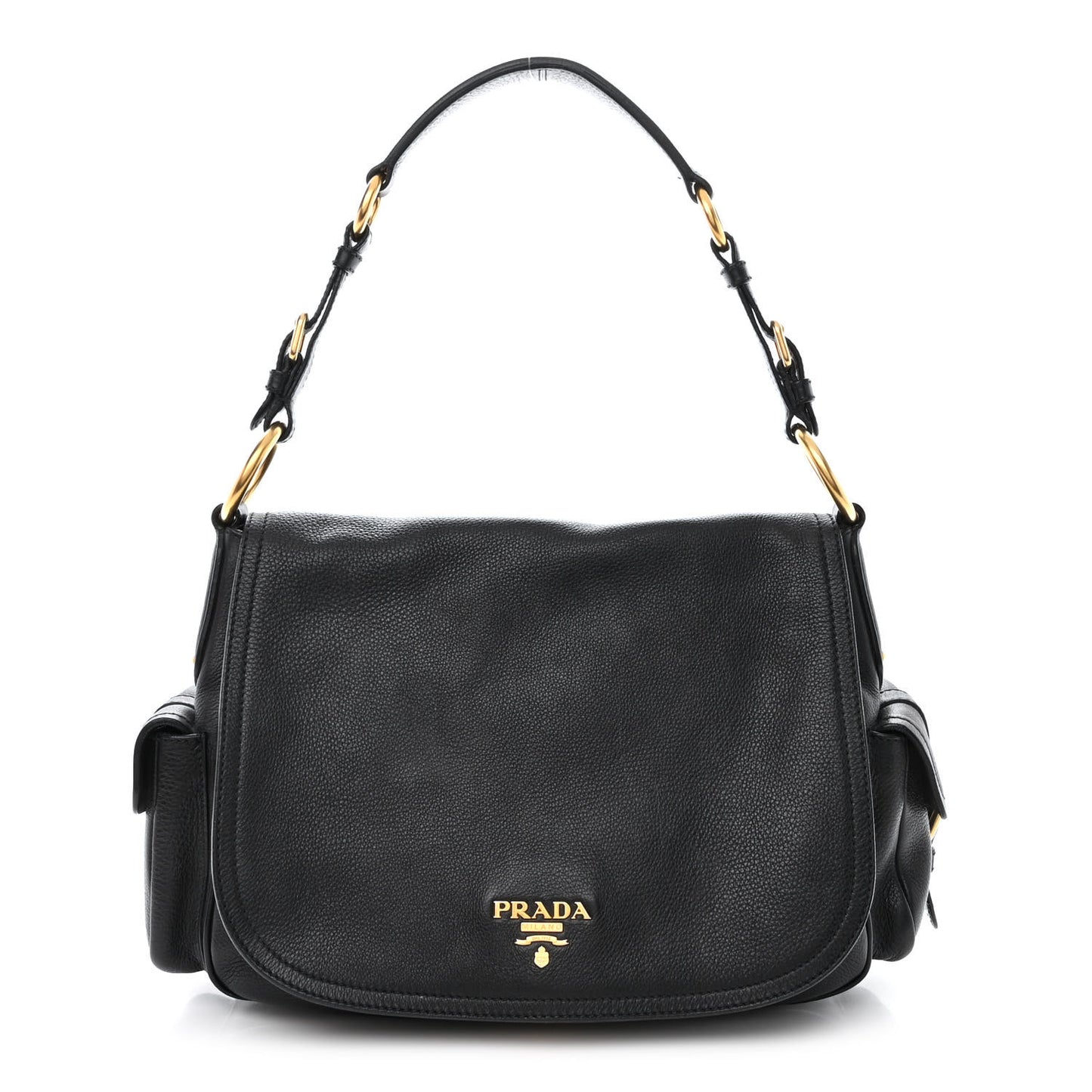 Vitello Daino Antik houlder Bag Black
