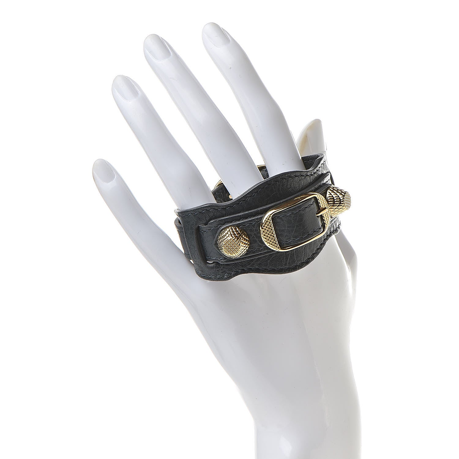 Balenciaga Agneau Arena Giant 12 Gold Hardware Bracelet Anthracite 2 of 6