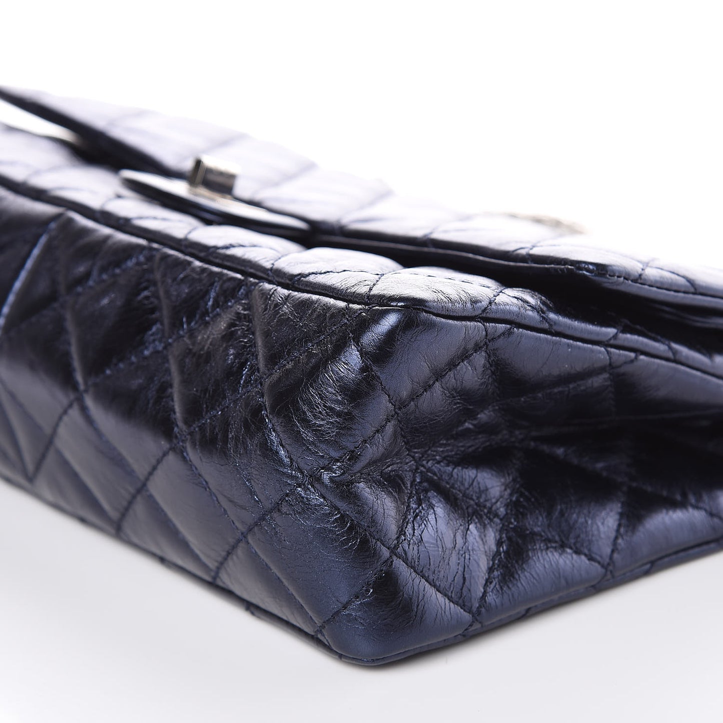 Metallic Calfskin Quilted 2.55 Reissue 226 Flap Dark Navy Blue