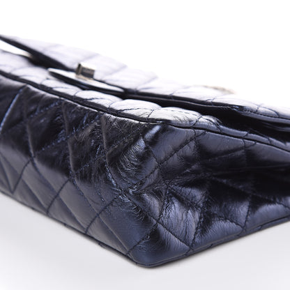 Chanel Metallic Calfskin Quilted 2.55 Reissue 226 Flap Dark Navy Blue 9 of 10