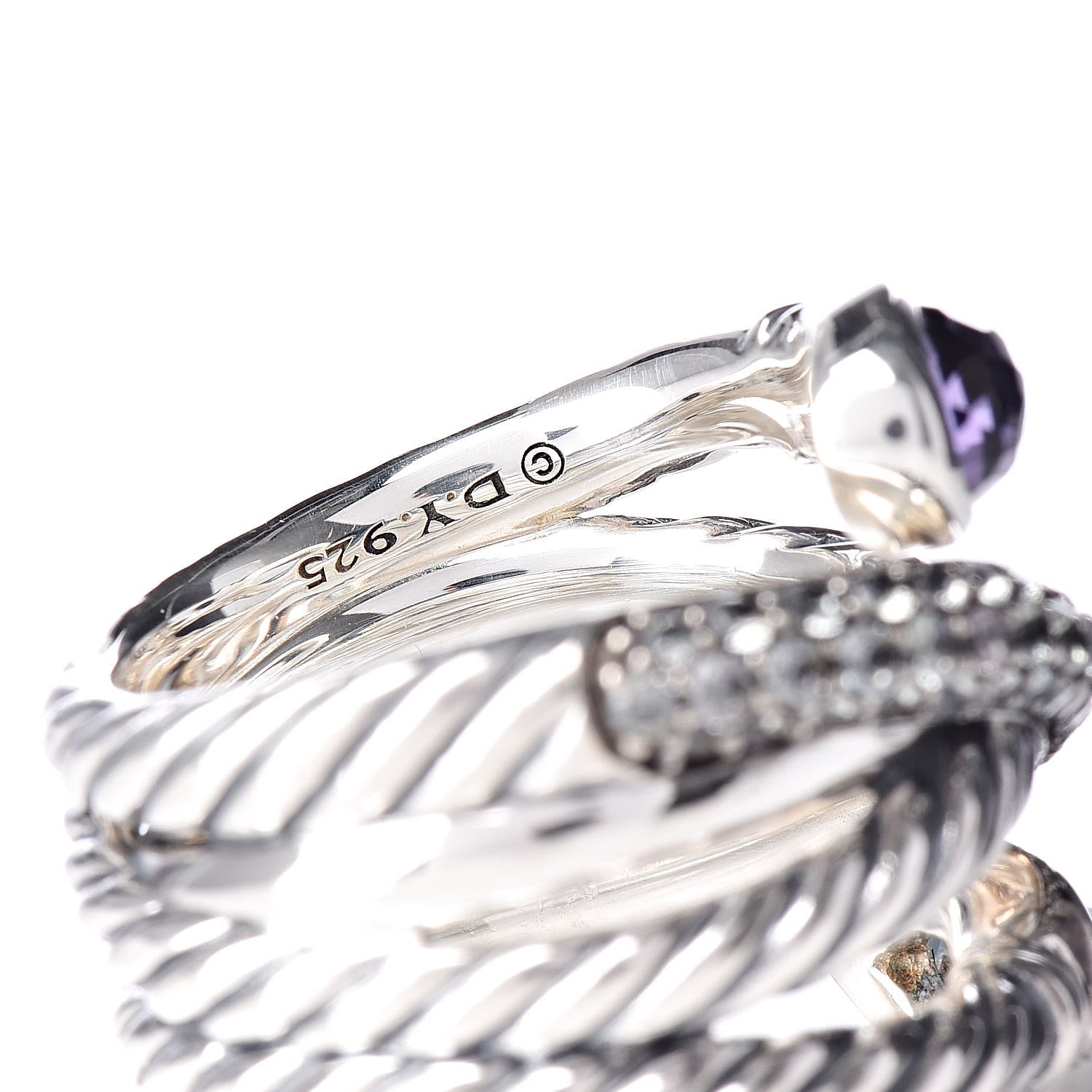 David Yurman Sterling Silver Blue Topaz Black Orchid Renaissance Ring 53 6.25 5 of 5