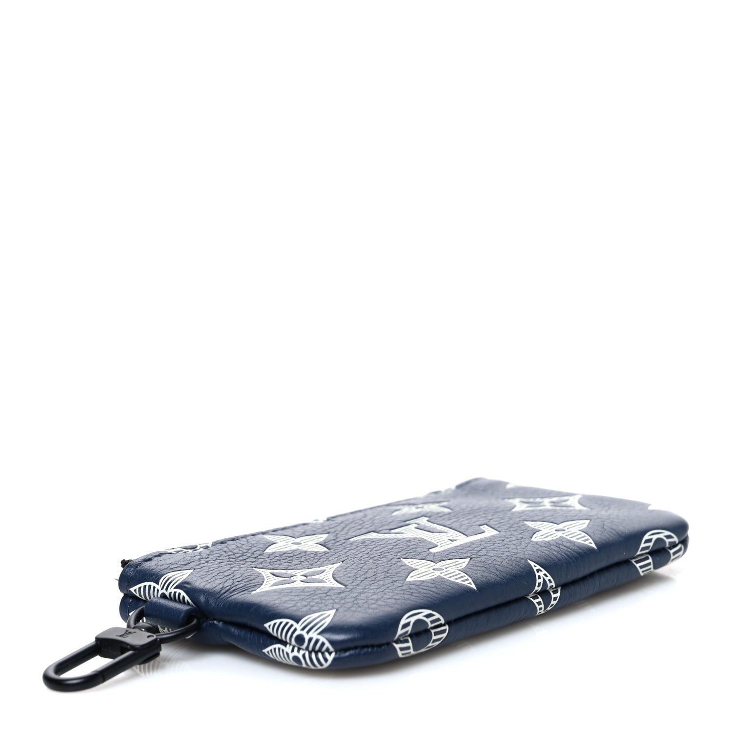 Louis Vuitton Calfskin Monogram Shadow Trio Messenger Key Pouch Ink Blue White 4 of 6