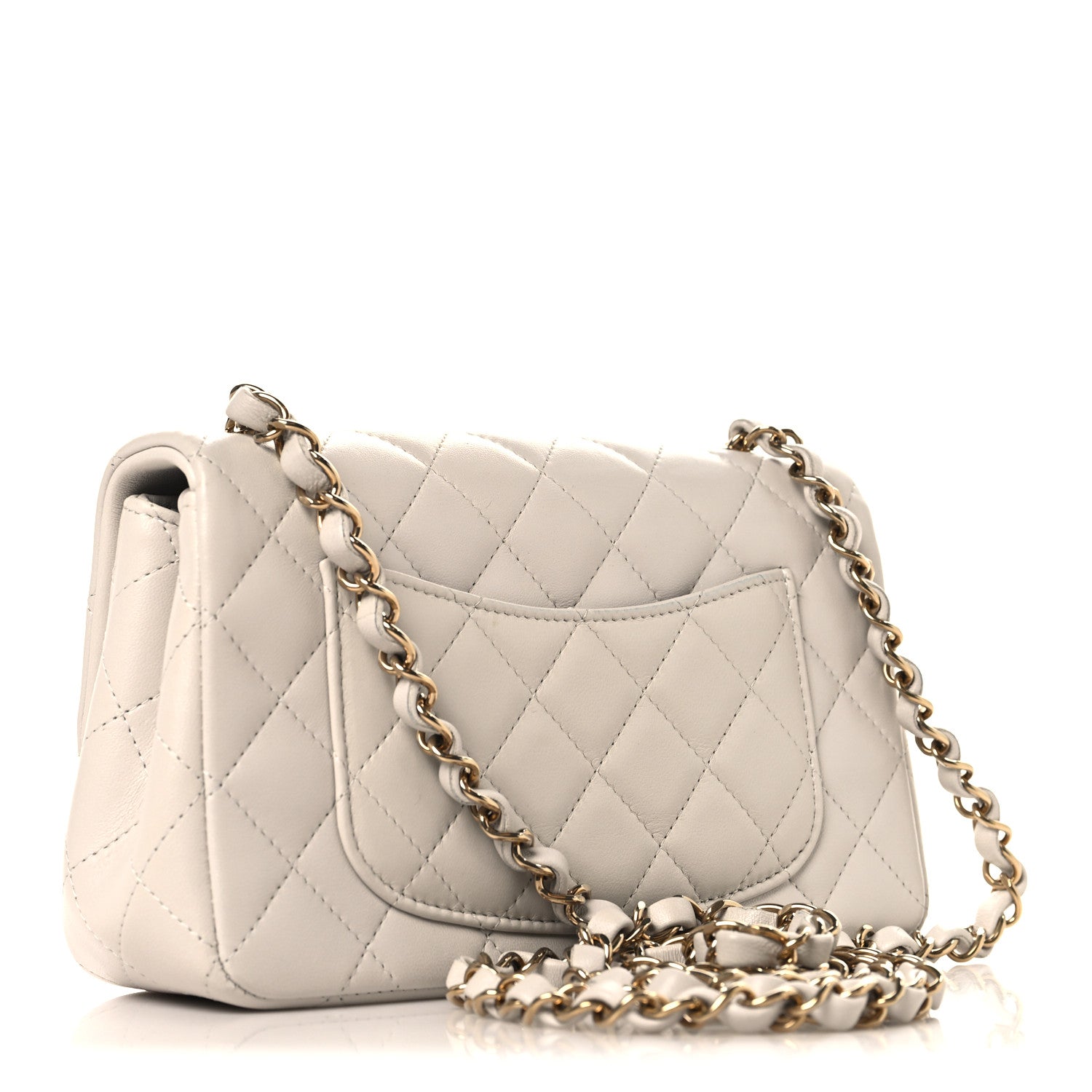 Chanel Lambskin Quilted Mini Rectangular Flap White 3 of 12