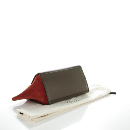 Celine Smooth Calfskin Suede Medium Tri-Color Trapeze Terracotta 4 of 8