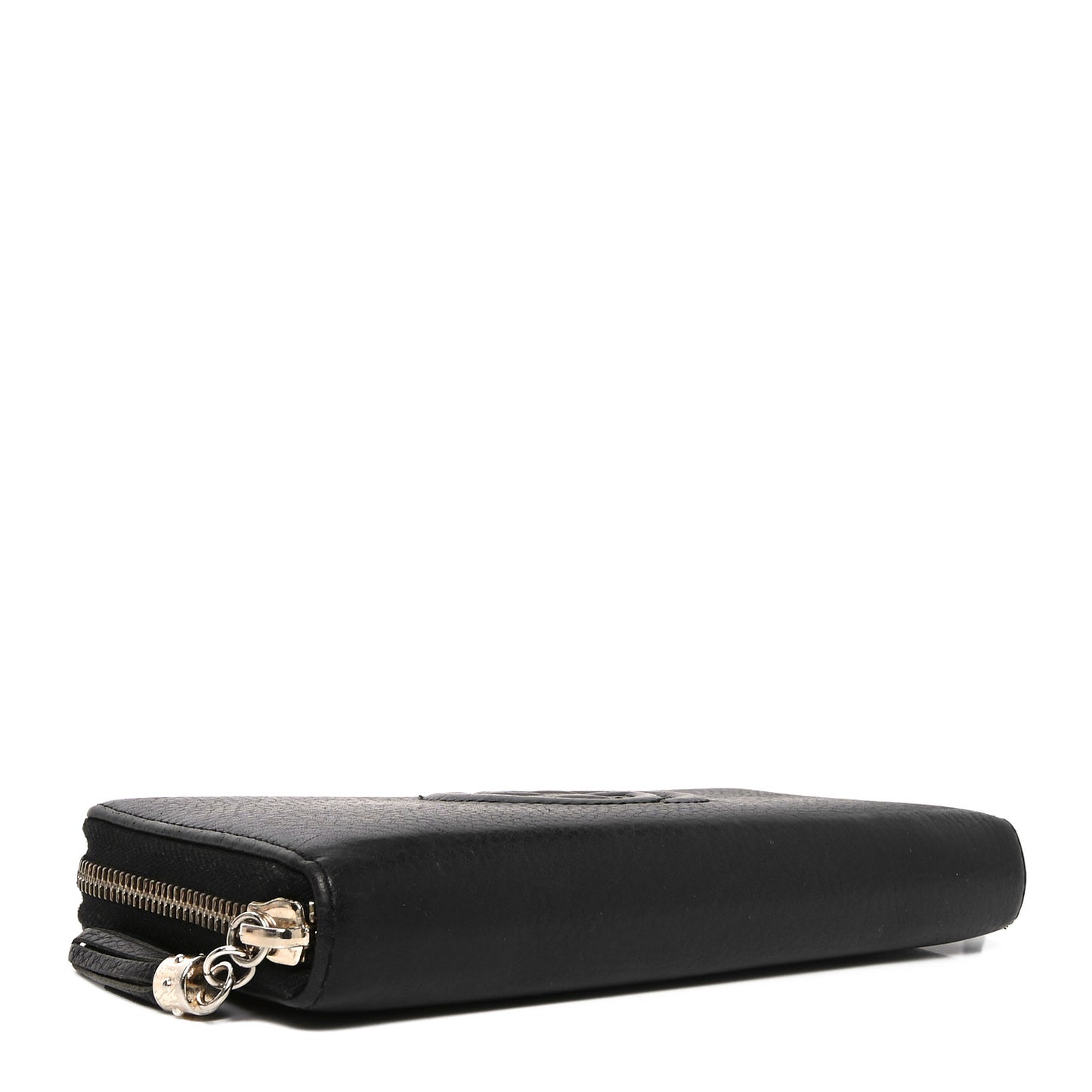 Pebbled Calfskin Soho Zip Around Wallet Black