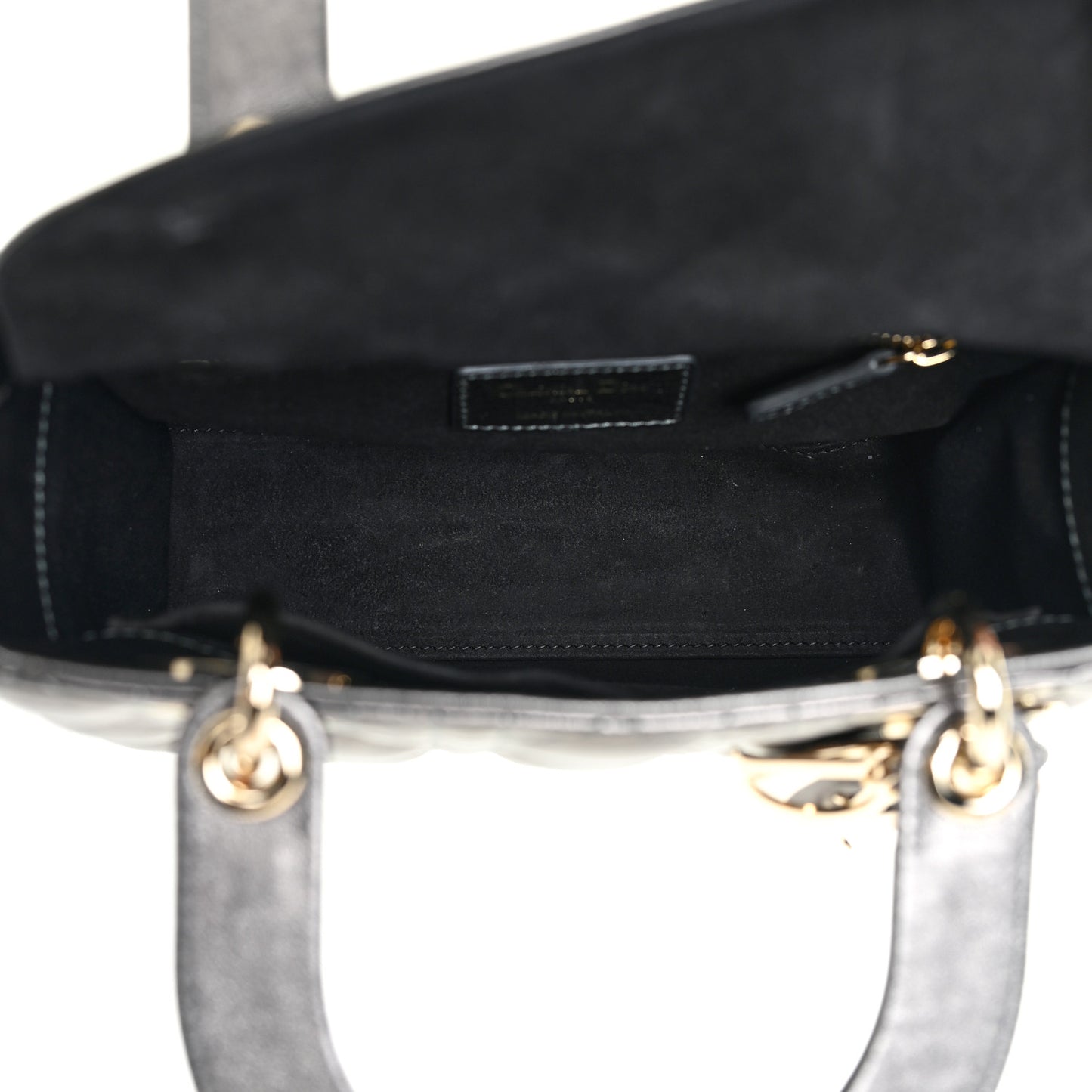 Metallic Grained Calfskin Cannage My ABCDior Lady Dior Gunmetal