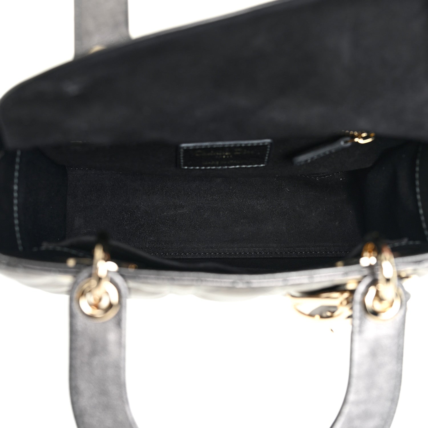 Christian Dior Metallic Grained Calfskin Cannage My ABCDior Lady Dior Gunmetal 4 of 10