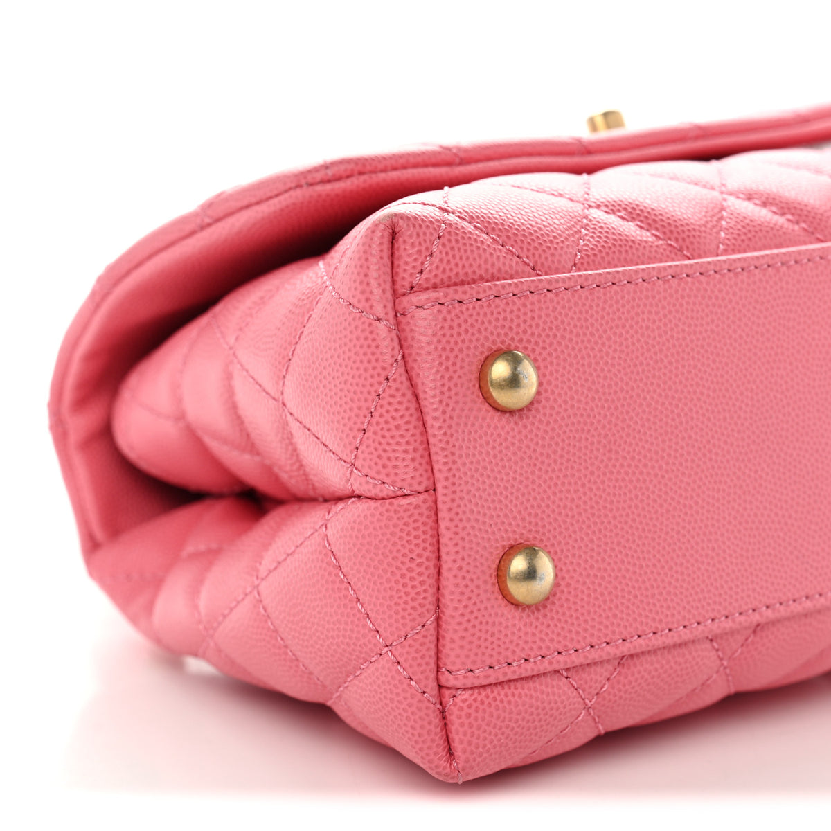 Chanel Caviar Lizard Embossed Quilted Mini Coco Handle Flap Pink 9 of 10