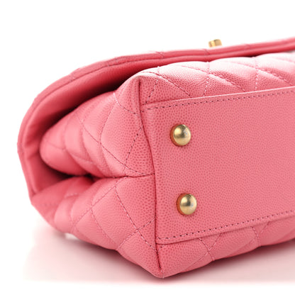 Chanel Caviar Lizard Embossed Quilted Mini Coco Handle Flap Pink 9 of 10