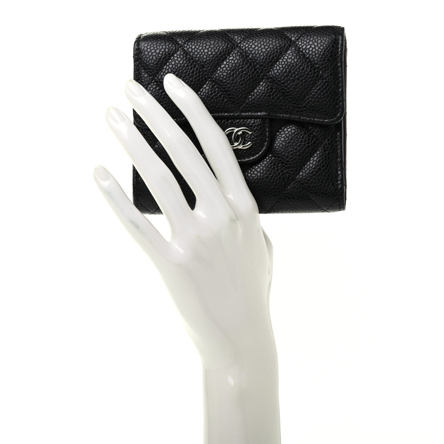Chanel Caviar Quilted Compact Flap Wallet Black 2 of 7
