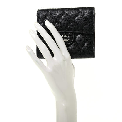 Chanel Caviar Quilted Compact Flap Wallet Black 2 of 7
