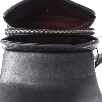 Chanel Shiny Sheepskin Quilted Large Trapezio Flap Black 5 of 13