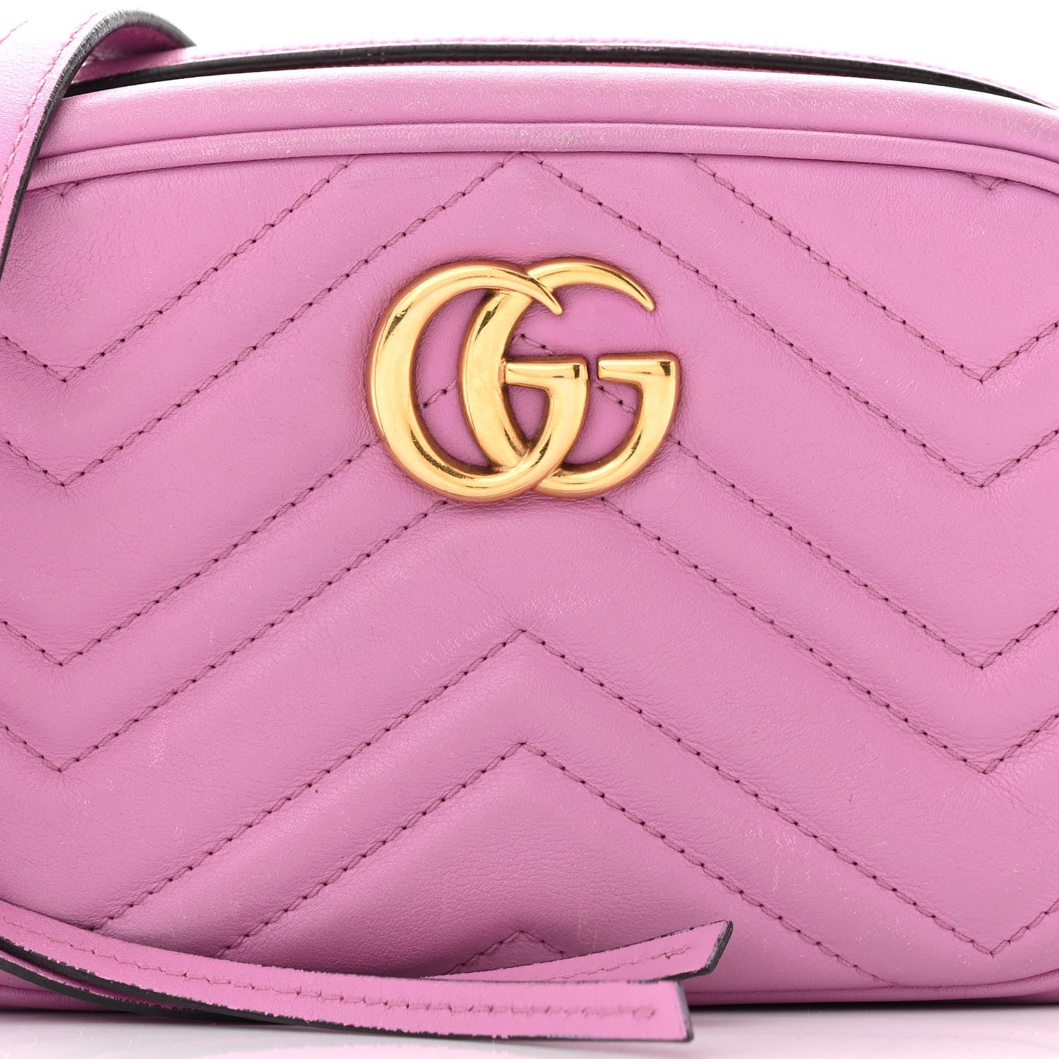 Gucci Calfskin Matelasse Mini GG Marmont Chain Shoulder Bag Candy Mousse 8 of 12
