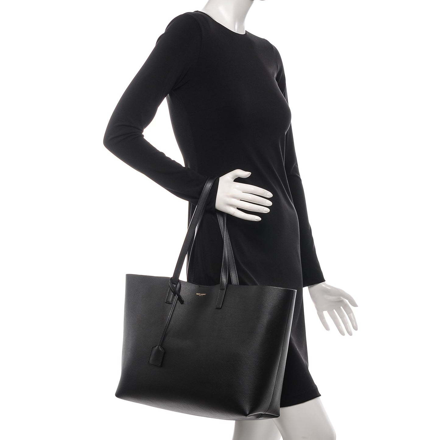 Calfskin Large Shopping Tote Black