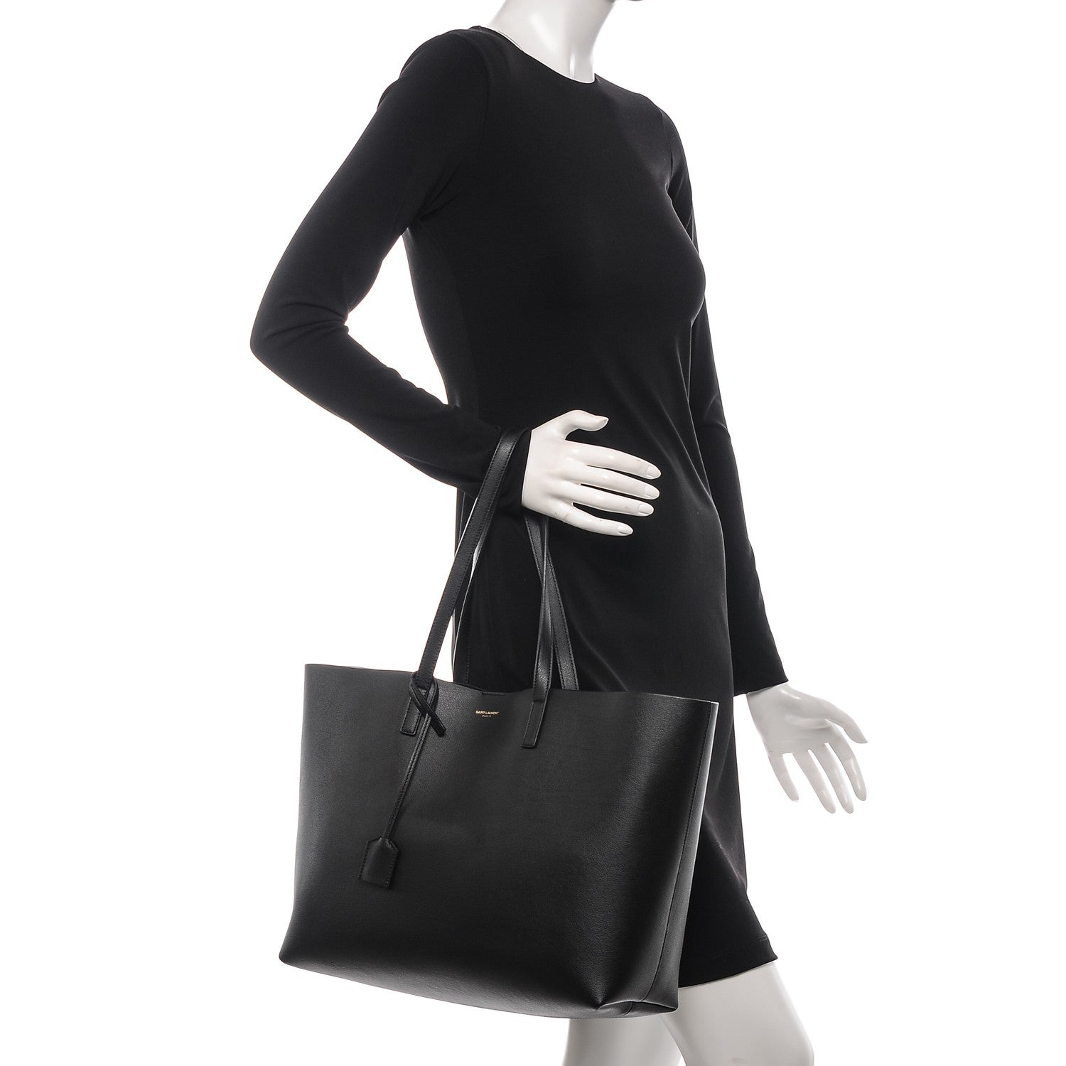 Saint Laurent Calfskin Large Shopping Tote Black 2 of 9