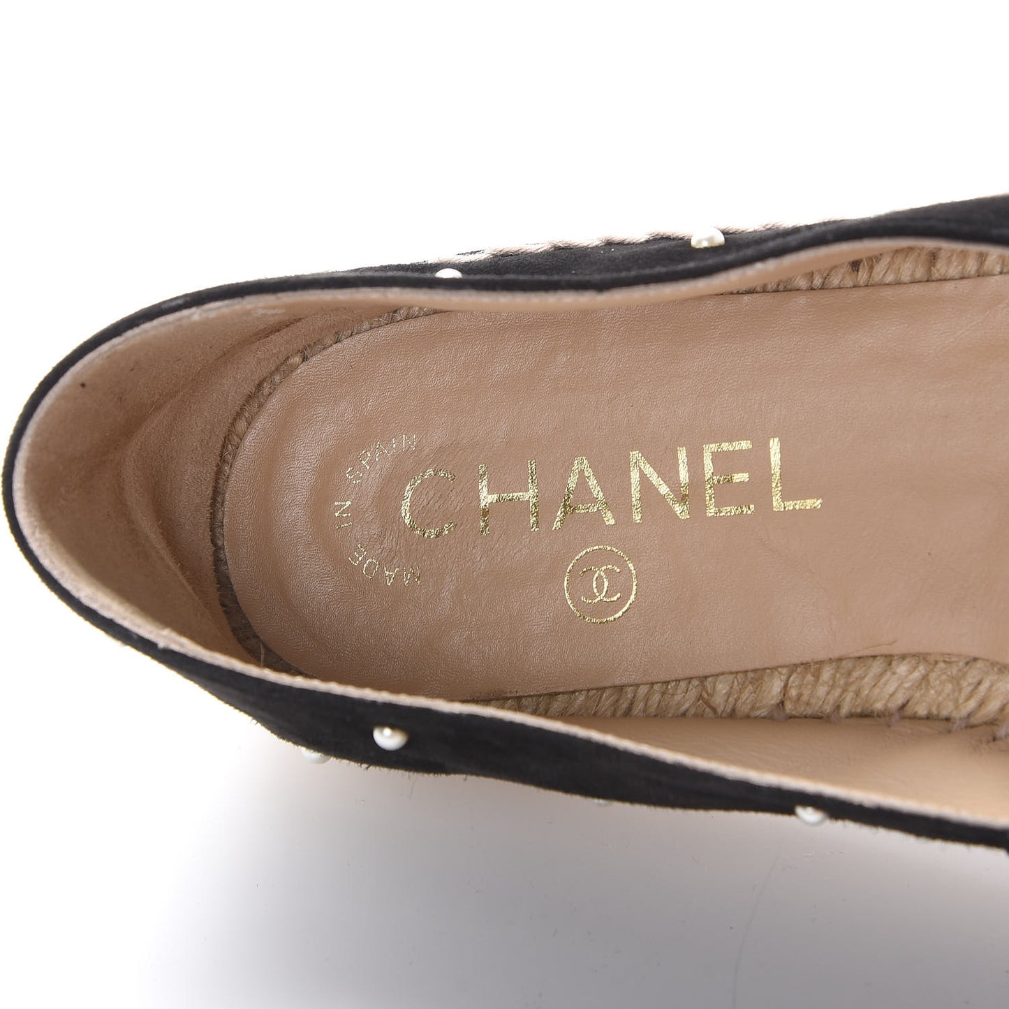 Suede Pearl CC Espadrilles 38 Black