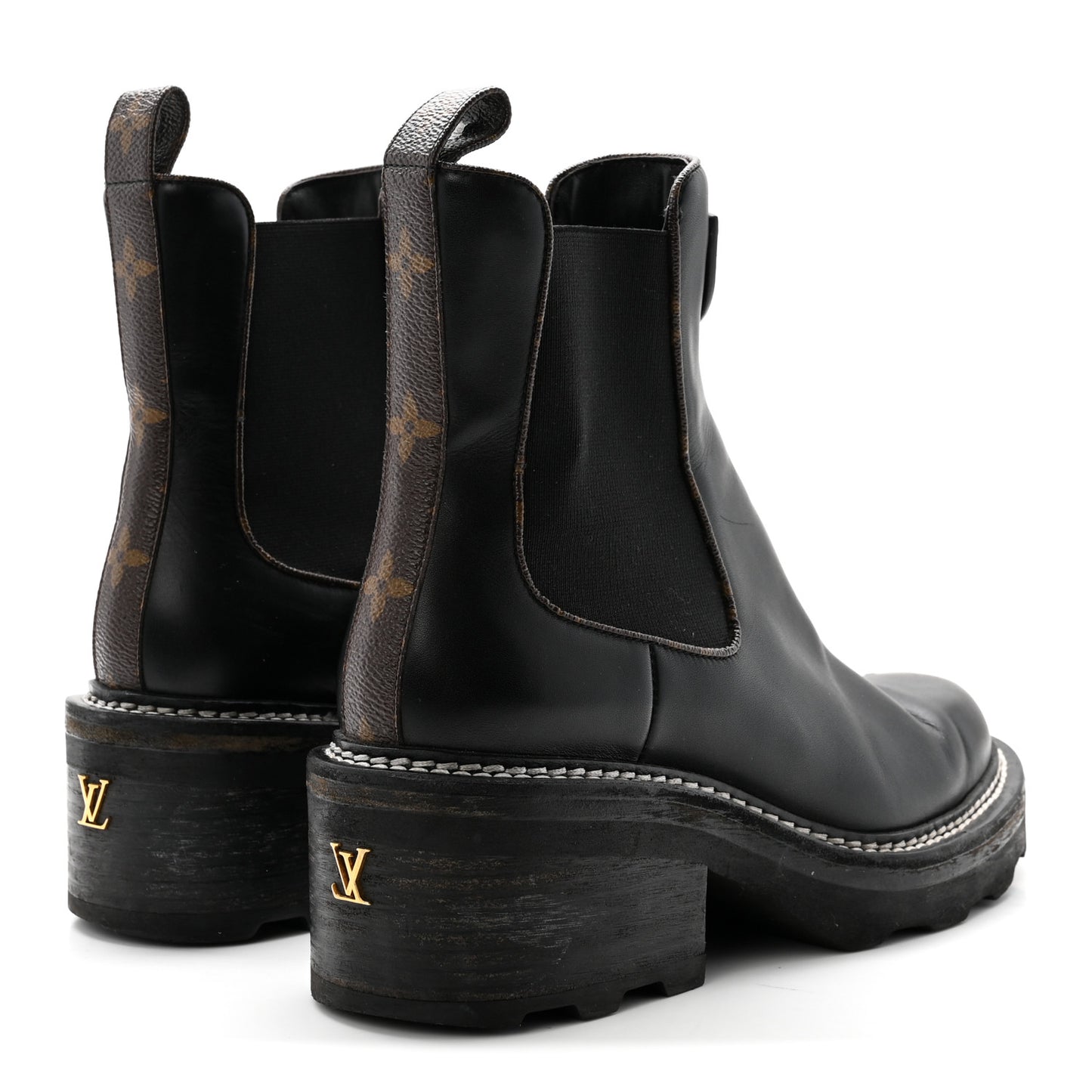 Calfskin Monogram Beaubourg Ankle Boots 38 Black