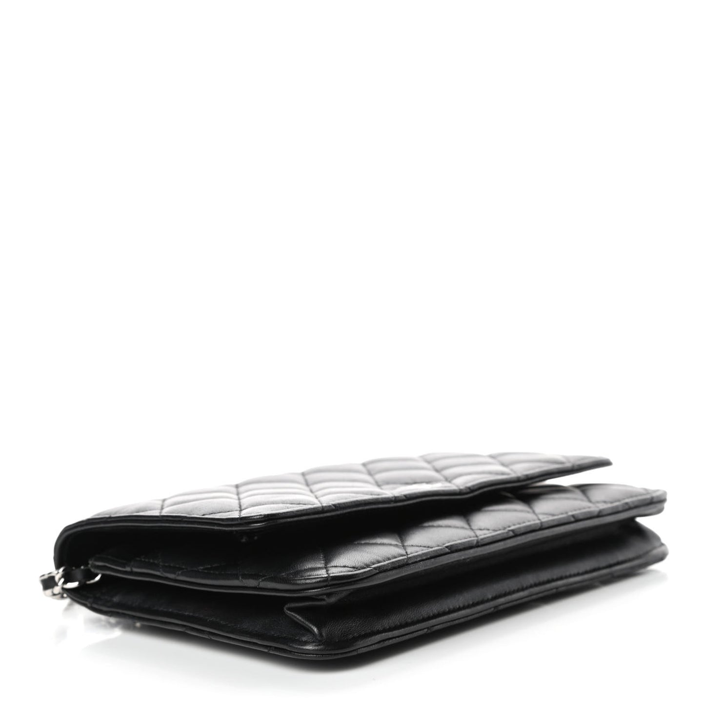 Lambskin Quilted Wallet On Chain WOC Black
