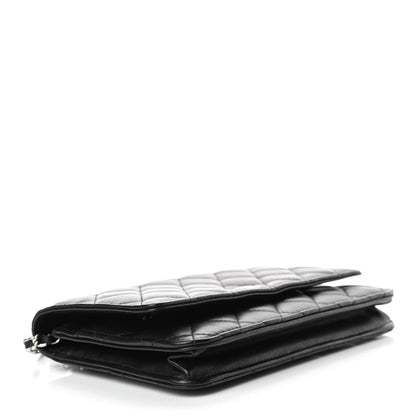 Chanel Lambskin Quilted Wallet On Chain WOC Black 3 of 5