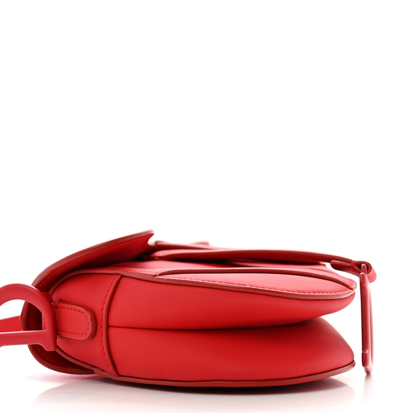 Ultra Matte Calfskin Mini Saddle Bag Red