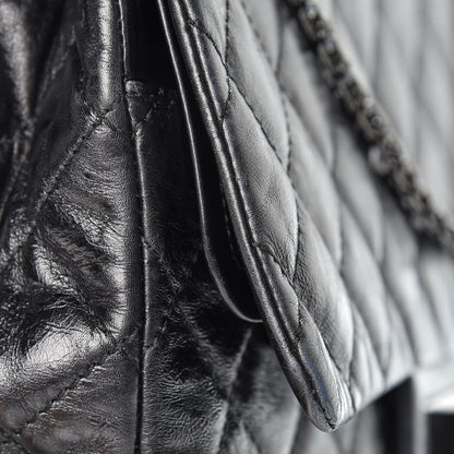 Chanel Metallic Aged Calfskin Quilted 2.55 Reissue 227 Flap So Black 19 of 24