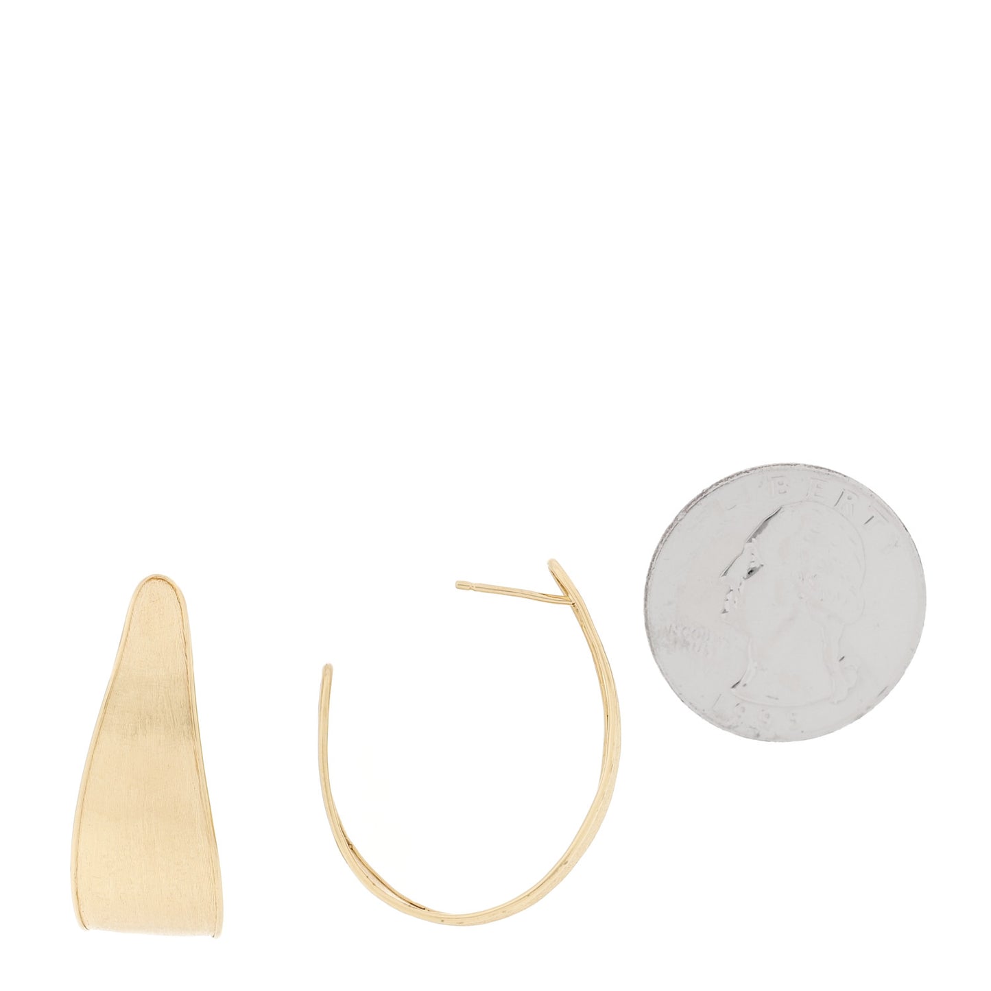 18K Yellow Gold Small Lunaria Drop Earrings