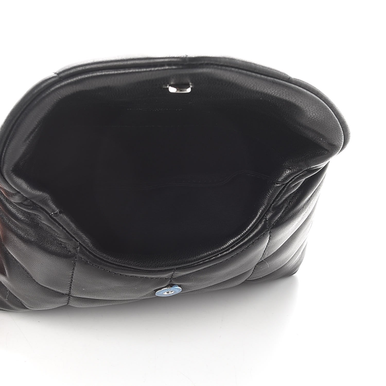 Saint Laurent Lambskin Monogram Loulou Puffer Pouch Clutch Black 5 of 9
