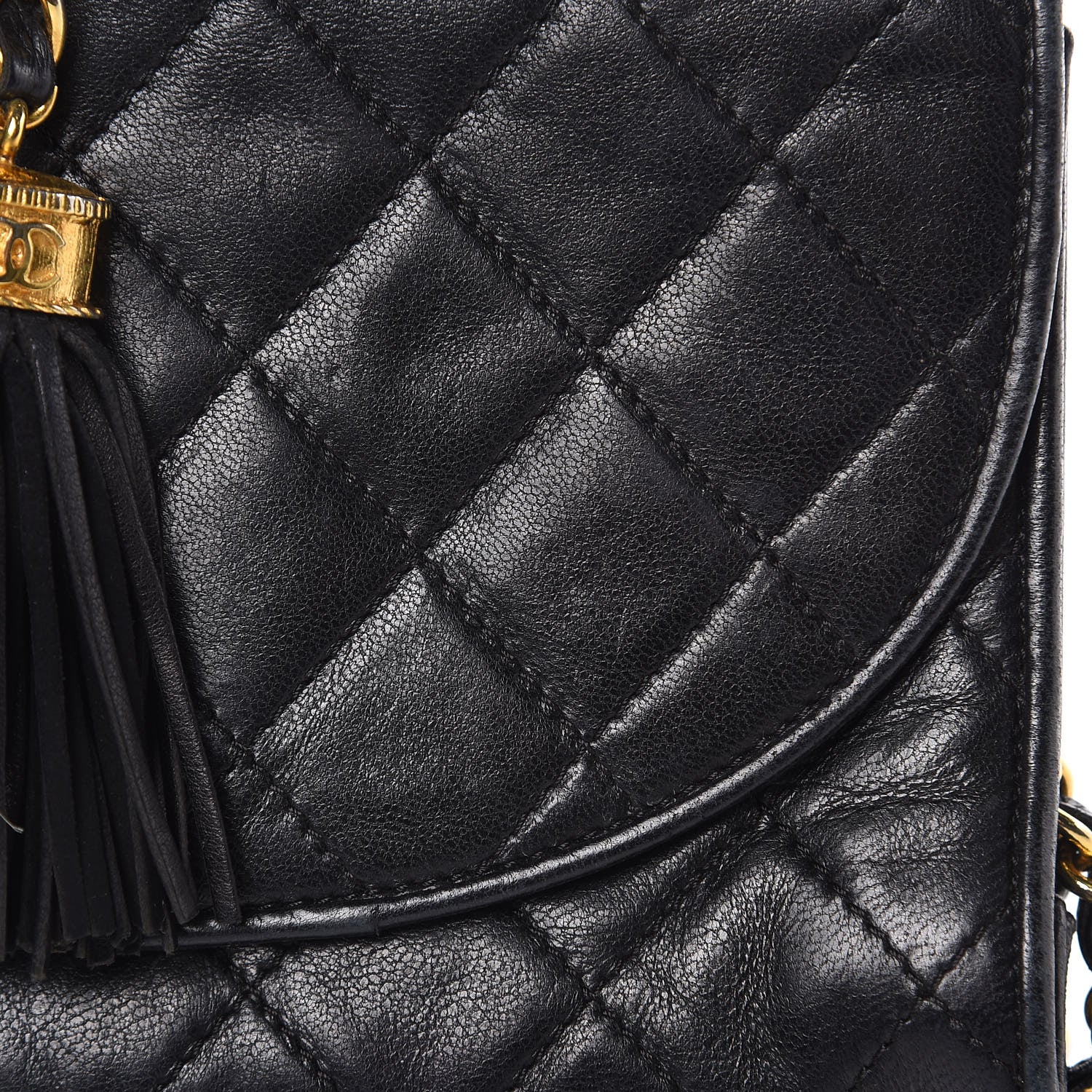 Chanel Lambskin Quilted Small Tassel Flap Black 12 of 16