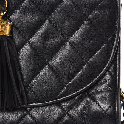 Chanel Lambskin Quilted Small Tassel Flap Black 12 of 16