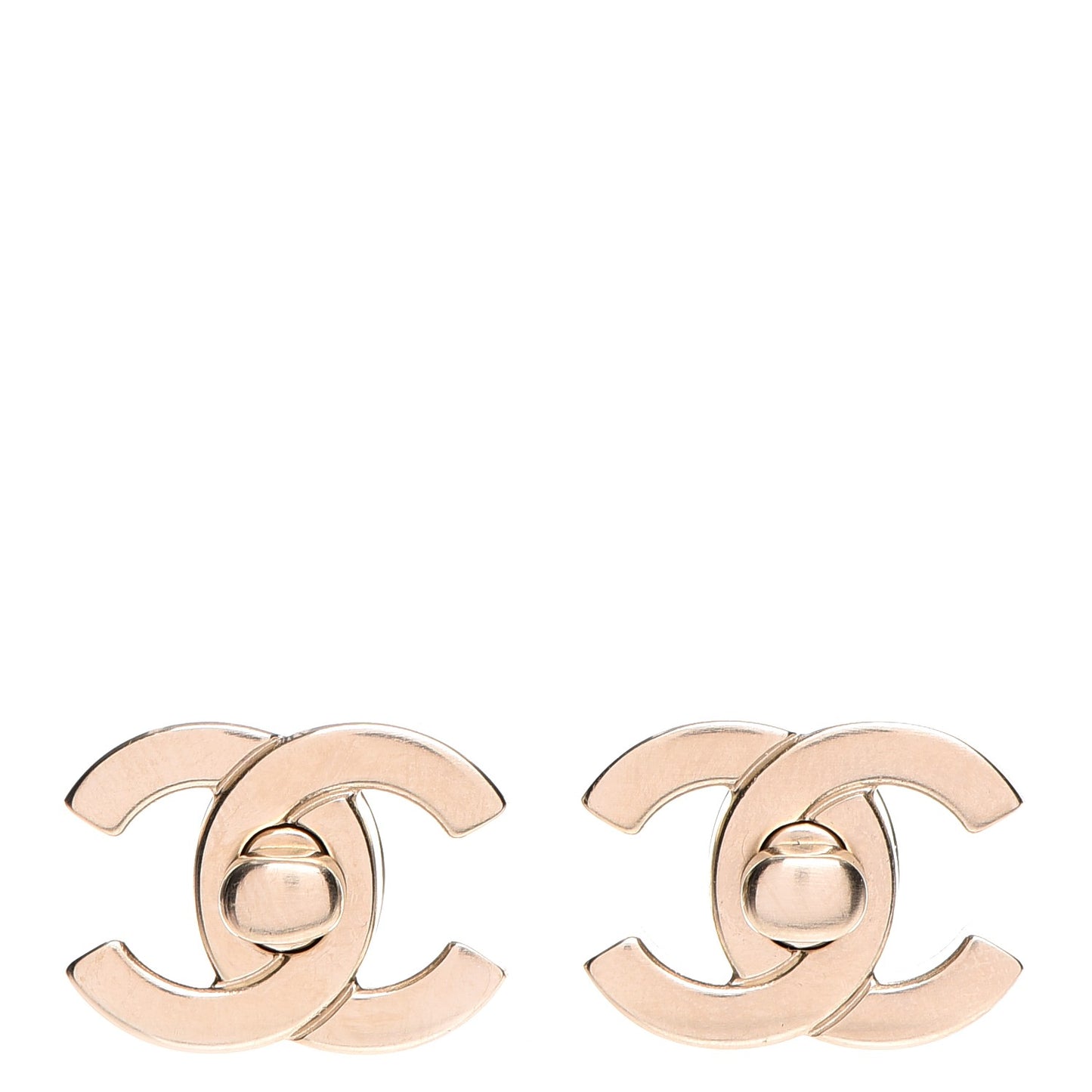 Metal CC Turnlock Interchangeable Earrings Gold
