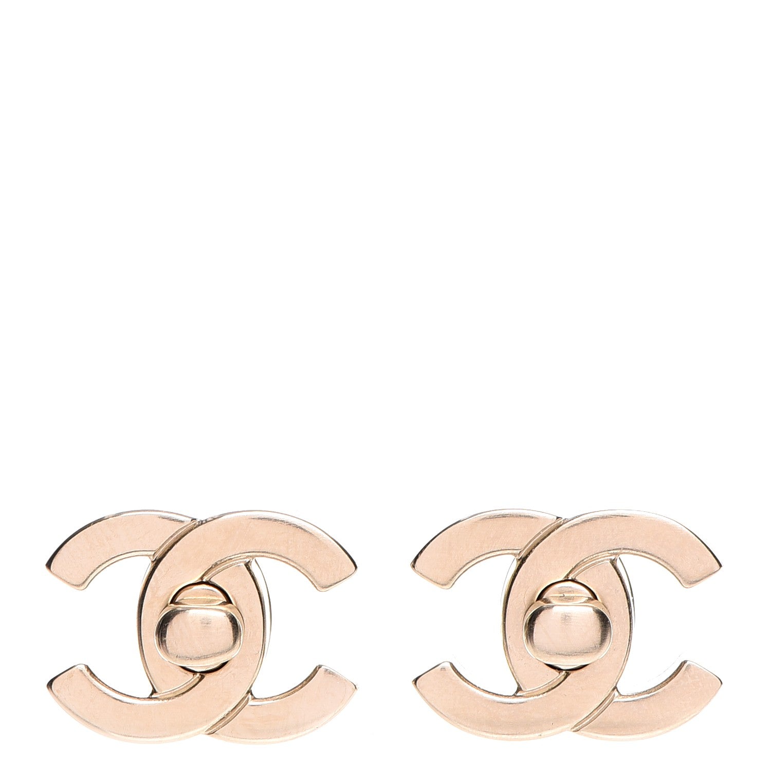 Chanel Metal CC Turnlock Interchangeable Earrings Gold 2 of 10