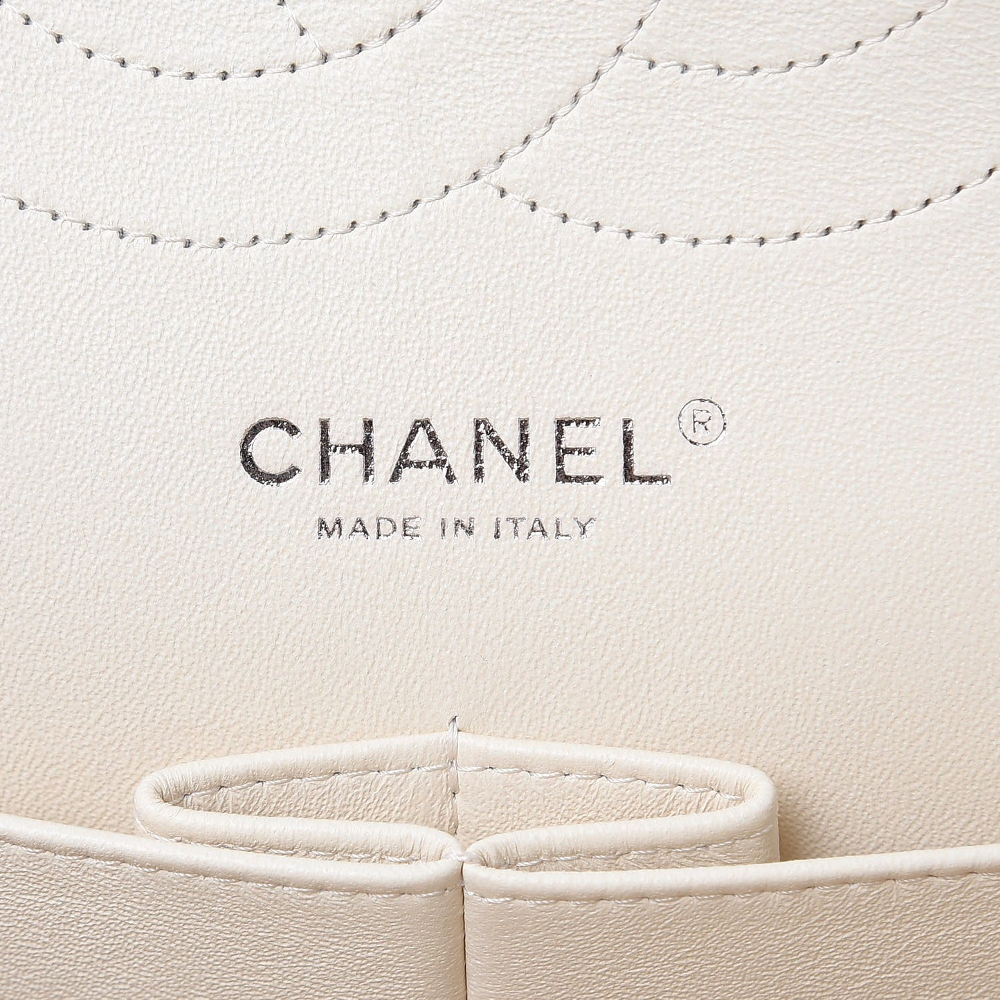 Pearly Caviar Quilted Jumbo Double Flap Dark White
