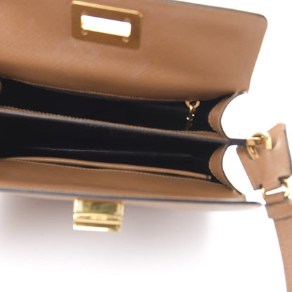 Prada Saffiano Crossbody Bag Caramel Bianco 5 of 12