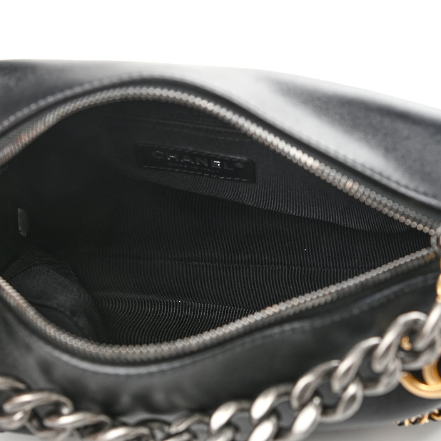 Chanel Calfskin Chain 20s Signature Hobo Black 7 of 11
