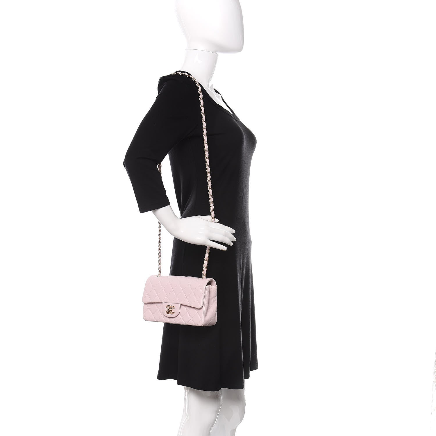 Chanel Lambskin Quilted Mini Rectangular Flap Light Pink 2 of 11