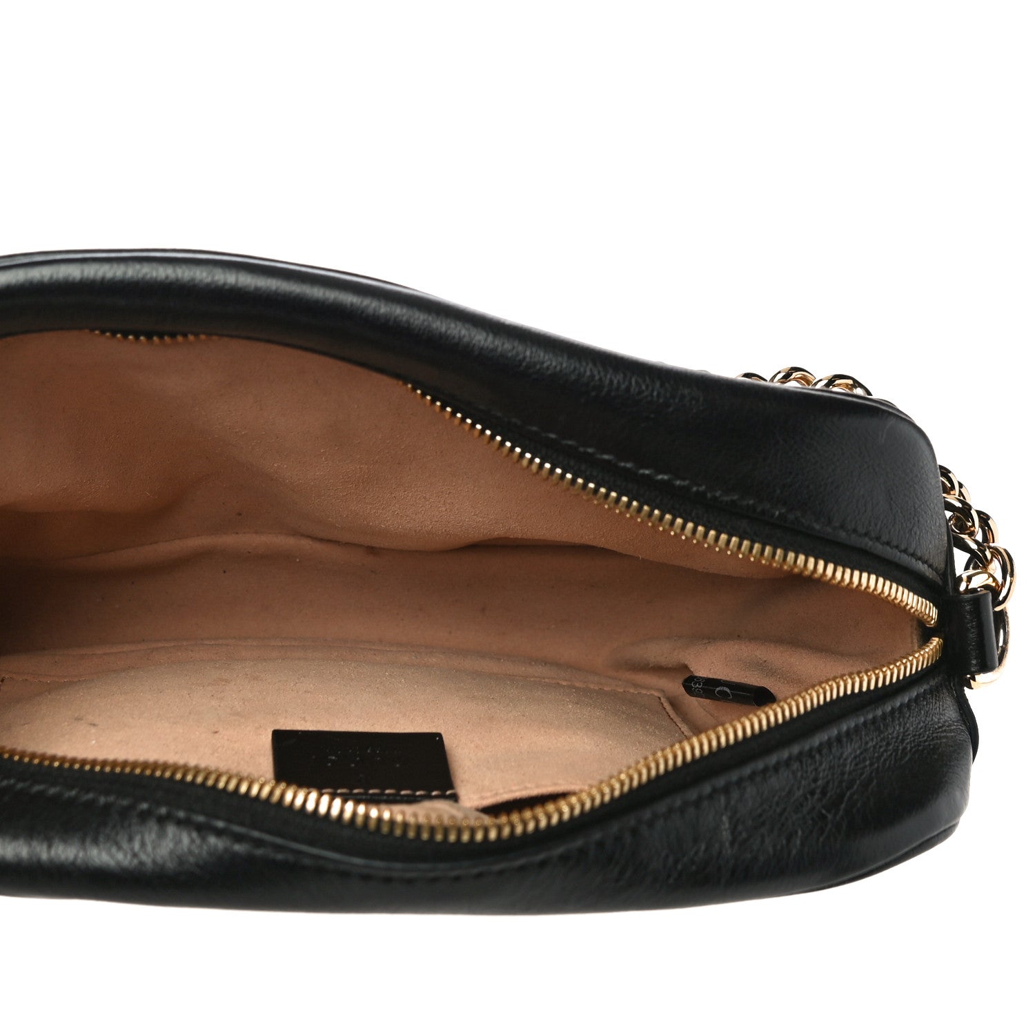 Gucci Monogram Matelasse Diagonal Small GG Marmont Chain Shoulder Bag Beige Black 5 of 12
