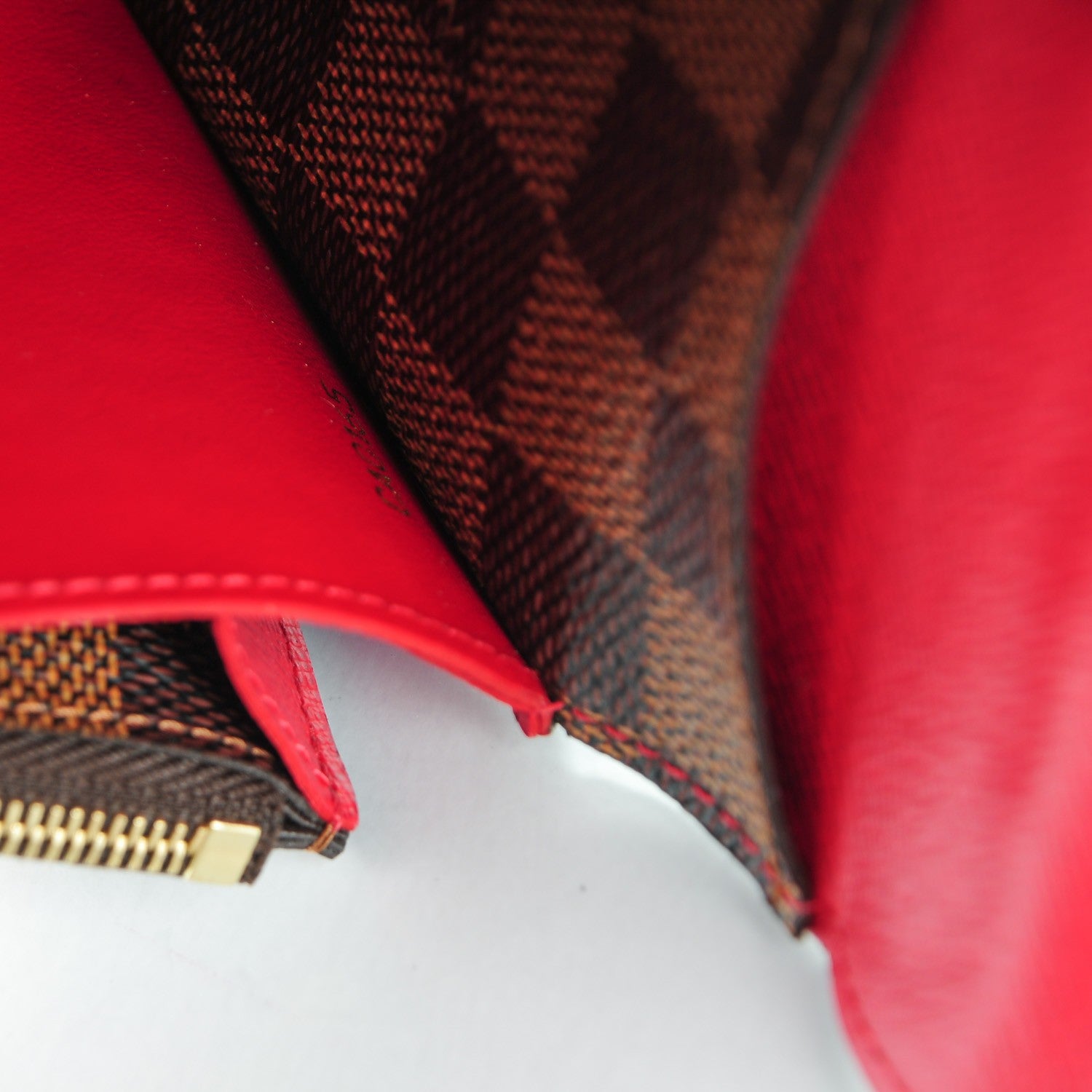 Louis Vuitton Damier Ebene Emilie Wallet Red 7 of 7
