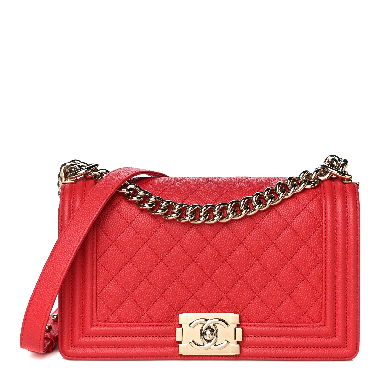 Chanel Caviar Quilted Medium Boy Flap Red 1 of 10